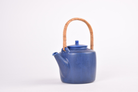PALSHUS Denmark Large Teapot Cobalt Blue Haresfur Glaze T4 by Frode Bahnsen Danish Mid-century Pottery