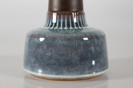 Danish Søholm Ceramic Table Lamp Brown, Blue and Purple Colors by Einar Johansen 1960s Mid-century