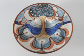 Huge Søholm Stoneware Bowl by Noomi Backhausen with Tree of Life Motif, 1960s Danish Ceramic.