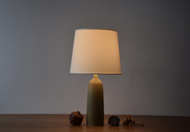 Danish Palshus Table Lamp Olive Green Haresfur Glaze, by Per Linnemann-Schmidt, Modern Ceramic 1950s