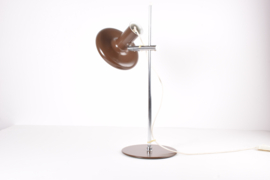 Fog & Mørup "Optima" Desk Table Lamp in Brown & Chrome. Design Hans Due. Danish Modern Lighting 1970s