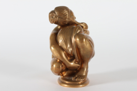 Leda and the Swan Bronze Figurine by Danish Sculptor Kai Nielsen made at L. Rasmussen, Copenhagen, Denmark.