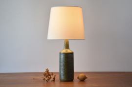 Danish Palshus Table Lamp Green & Blue Stripes with Shade, Design Per Linnemann-Schmidt, Model DL 30, Modern Ceramic 1960s