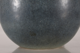Very Tall Carl-Harry Stålhane Drop Shaped Table Lamp by Rörstrand, Sweden 1960s. Bluish-green Hare´s Fur Glaze and New Shade.