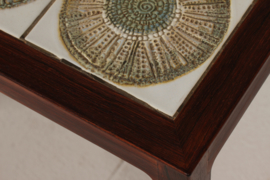 Coffee Table Rosewood with Royal Copenhagen Tiles by Kari Christensen CFC Silkeborg Danish Mid-century