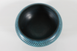 Gunnar Nylund Decorative Bowl by Nymølle, Turquoise-Blue Glaze 1960s. Danish Mid-century Ceramic