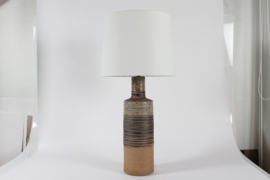 Sold - Large Tue Poulsen Rustic Stoneware Table Lamp 1970s Denmark with New Shade. Danish Modern Lightning.