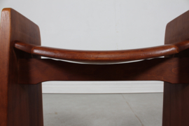 Gilbert Marklund Stool "Jonte" Dark Stained Solid Pine, Sweden Modern 1970s