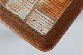 Danish Vivi Bülow Tile-Top Table of Mahogany by Chr. Rasmussen in Denmark 1950s. Danish Modern