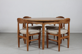 Sold - Danish Round Extendable Dining Table of Oak in Henning  Kjærnulf Manner Ø 120 cm