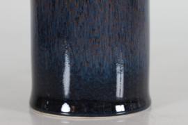 Tall Midnight Blue Carl-Harry Staalhane Table Lamp by Rörstrand in Sweden with New Shade, 1960s. Scandinavian Modern Lightning.