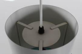 Set of 3 Jo Hammerborg Vintage "Central" Pendants by Fog & Mørup Launched in 1967. Mid-century Danish Lightning.