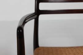 N. O. Møller Pair of Armchairs No. 62 of Mahogany Made by J.L. Møller in Denmark. Danish Modern 1960s.