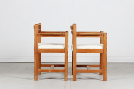 Børge Mogensen 2 Armchairs of Pine Model Asserbo No. 503 for Karl Andersson, Sweden 1970s. Scandinavian Modern