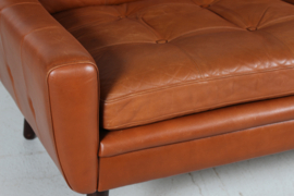 Danish Modern Two-Seat Sofa with Cognac-Colored Leather Made in Denmark Mid-century 1960s