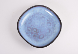 Unique Nils Thorsson for Aluminia / Royal Copenhagen Square Dish Blue, Similar to "Marselis", Danish Ceramic ca 1940s