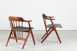 Danish Modern Pair of Teak Armchairs in the Style of Illum Wikkelsø Denmark. Vintage Furniture 1960.