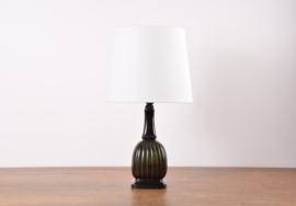 Danish Art Deco Just Andersen Table Lamp of Disco Metal with New Shade, 1930s