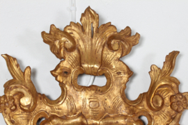 European Rococo Gilt Wood Mirror with Openwork Ornaments Surrounding an Old Mirror Glass from the 1800s
