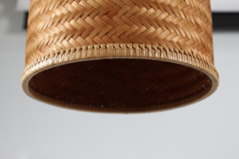 Paavo Tynell Style Flexible Wall Light of Brass and Cane Denmark 1950s. Danish Modern Lightning.