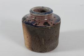 Danish Studio Ceramic Vase by Chris Moes Earthen Colors with Speckles of Black and Purple, 1970s Danish Mid-century Ceramics.