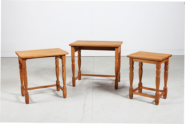 SOLD - Danish Henning Kjærnulf Style Set of Nesting Tables of Solid Oak, 1970s. Vintage Danish Furniture