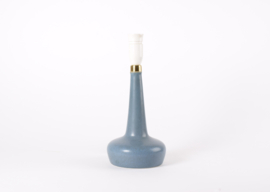 Danish Palshus Le Klint Table Lamp Dusted Blue Haresfur Glaze Brass Detail, 1960