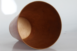 Martin Aberg Conical Wastepaper Basket of Teak Veneer Servex Sweden Tall Version