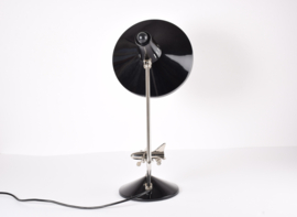 Rare 1960s Hala Zeist Desk Table Lamp Black Lacquer with Mobile Chrome Airplane