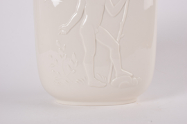 Danish Art Deco Royal Copenhagen Vase Blanc de Chine Naked Man & Woman by Hans Henrik Hansen, 1940s