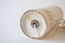 Bitossi Large Table Lamp White Glaze with Shade, Aldo Londi Attributed. Italian Modern Ceramic 1960s