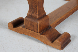 SOLD - Danish Handcrafted Henning Kjærnulf Style Brutalist Coffee Table of Solid Oak 1940s.
