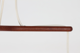 Danish Three Shade Pendant Mounted on Teak Frame. Mid-century Scandinavian Lightning Design,1960s
