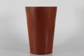 Martin Aberg Conical Wastepaper Basket of Teak Veneer Servex Sweden Tall Version