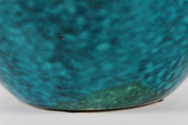 Herman A. Kähler Art Deco Floor Vase with Speckled Turquoise Glaze, HAK Denmark 1930.