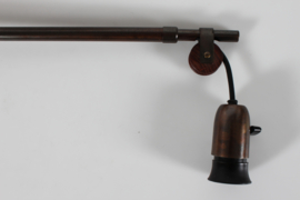 Paavo Tynell Style Adjustable Wall Light of Brass with String Lamp Shade, Vintage Scandinavian Design 1930s
