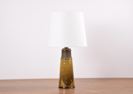 Danish Kähler HAK Table Lamp Amber Yellow Glaze Midcentury Ceramic, 1960s