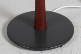 Danish Modern 1960s Vintage Floor Lamp of Teak with Black Metal Foot and New Shade