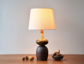 Erik Graeser Sculptural Table Lamp Ceramic & Teak Wood Danish Mid-century Ceramic Lighting