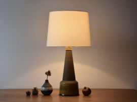 Danish Kähler HAK Tall Table Lamp Brown with Yellow Glaze, Modern Ceramic 1960s