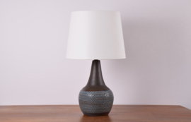 Tall! Einar Johansen for Søholm Denmark Table Lamp Dark Brown & Blue with Textured Dotted Surface, Model 3084, Danish Modern Ceramic 1960s