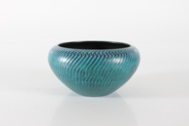 Gunnar Nylund Decorative Bowl by Nymølle, Turquoise-Blue Glaze 1960s. Danish Mid-century Ceramic