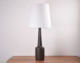 95 cm / 35.4" Huge! Danish Midcentury Palshus Ceramic Table or Floor Lamp Matte Dark Brown Glaze, Design Per Linnemann-Schmidt, Model DL 25/1, Modern Ceramic 1960s / 1970s