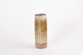 SOLD! PALSHUS Denmark Tall Cylindrical Vase Sand Colored Glaze Design Per Linnemann-Schmidt Danish Mid-century Ceramic