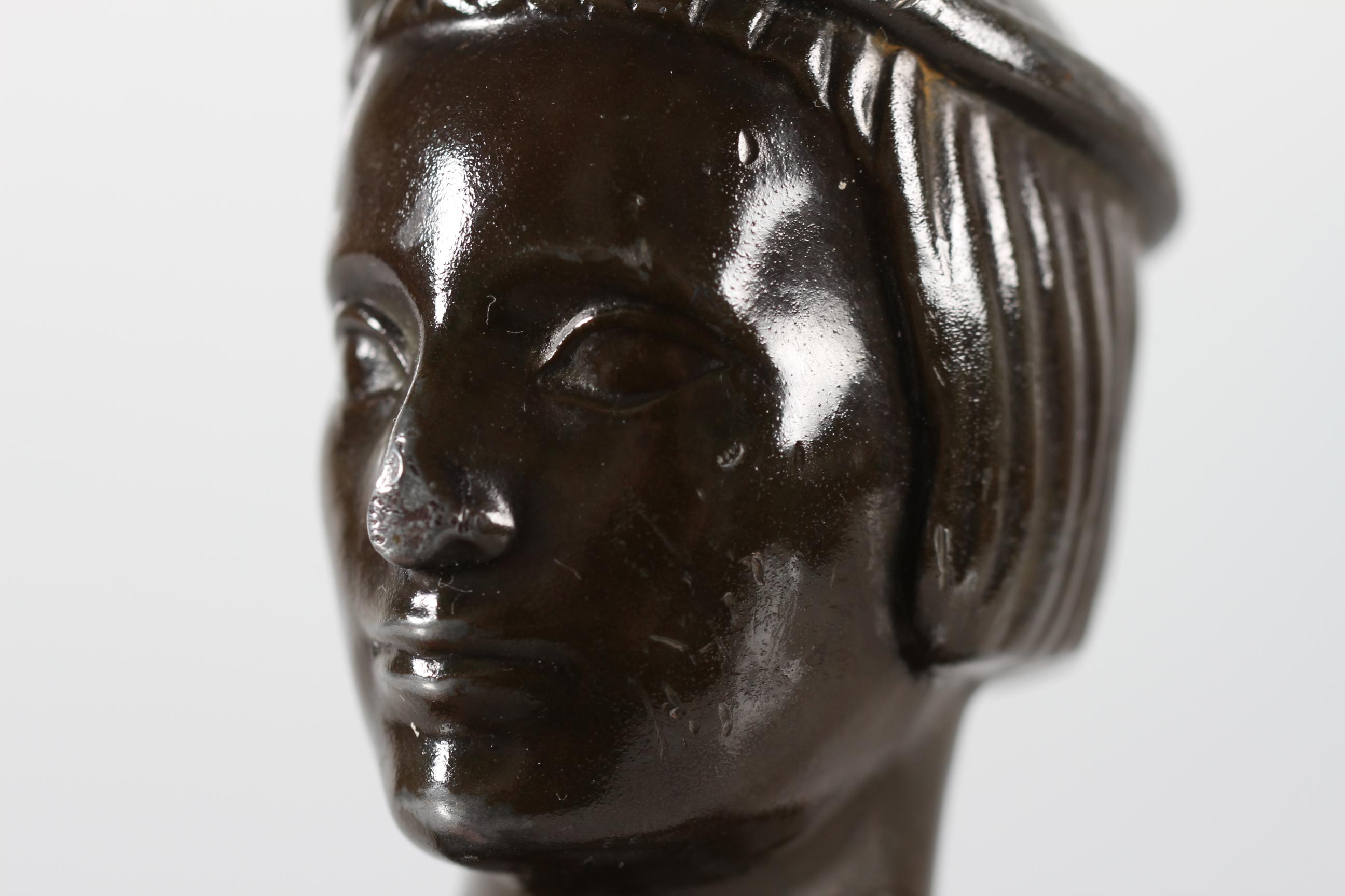 Just Andersen Figurine of a Young Man with Fish of Disco Metal, Denmark 1940s