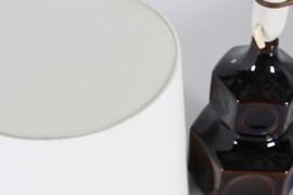 Søholm Sculptural Stoneware Table Lamp with Glossy Dark Glaze by Einar Johansen. Vintage Danish Lightning