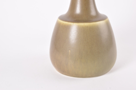 Danish Palshus Table Lamp Olive Green Haresfur Glaze, Modern Ceramic 1960s