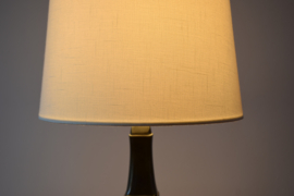 Danish Art Deco Just Andersen Table Lamp of Disco Metal with New Shade, 1930s