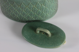 RARE and EARLY "Relief" Teapot by Danish Jens Harald Quistgaad IHQ, Stoneware with Green Glaze,1960s