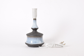 Danish Sculptural Table Lamp Blue Brown Glazed & Unglazed, by Helge Bjufstrøm, Modern Ceramic 1960s - 1970s